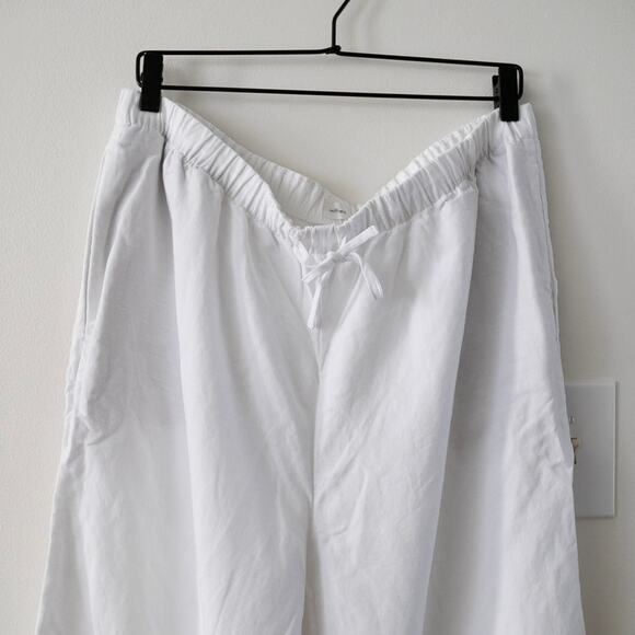 Aritzia Wilfred The Lodge High-Rise Relaxed Wide-Leg White Linen Pants Size XL - Picture 4 of 8